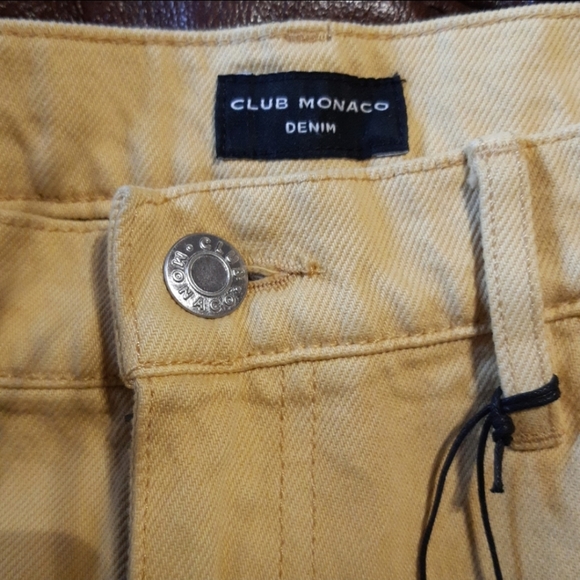 Club Monaco The Relaxed Slim High Waist Jeans in Light Yellow - Picture 8 of 10
